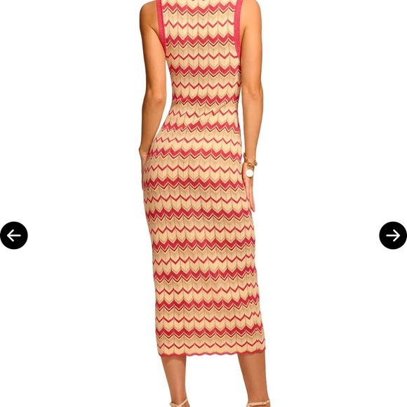 Ramy Brook is Chevron Knit Dress with Pink Accents - Picture 2 of 4